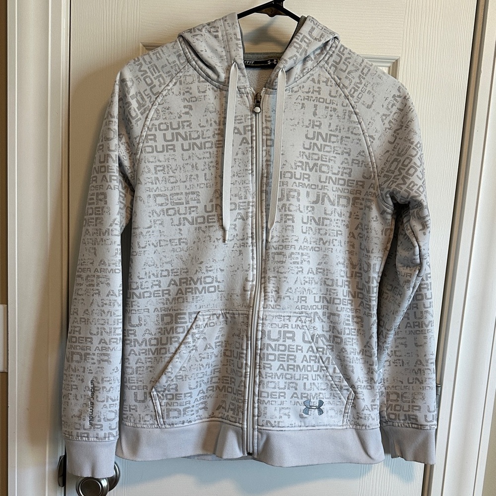Women’s Under Armour Gray Full-Zip Hoodie. Size small.